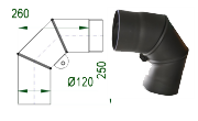 V.A.P.K. Kouřovod 120 Koleno stavitelné 0-90° - průměr 120 mm - tl.1,5