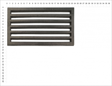 Litinový rošt pro kamna a krby Termopen rošt obdélníkový-plochý R5x9 rozměry 132x236 mm tloušťka 15 mm