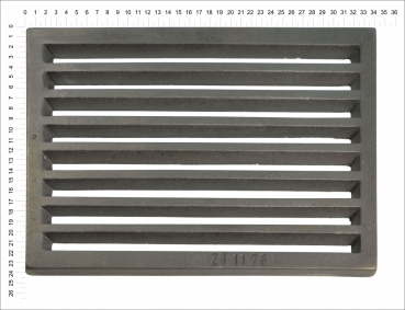 Litinový rošt pro kamna a krby Termopen rošt obdélníkový-plochý R9x13 rozměry 236x342 mm tloušťka 15 mm
