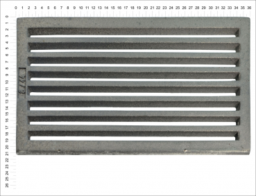 Litinový rošt pro kamna a krby Termopen rošt obdélníkový-plochý R8x14 rozměry 210x367 mm tloušťka 15 mm